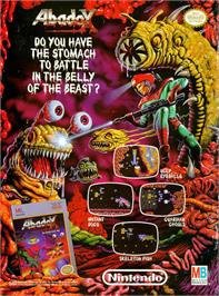 Advert for Abadox: The Deadly Inner War on the Nintendo NES.