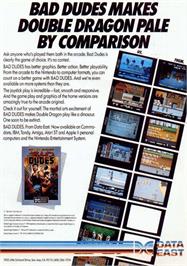 Advert for Bad Dudes on the Commodore 64.