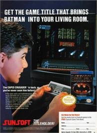 Advert for Batman: The Video Game on the Nintendo NES.