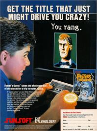 Advert for Fester's Quest on the Nintendo NES.