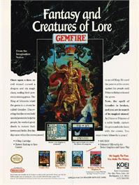 Advert for Gemfire on the Nintendo NES.