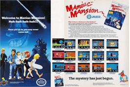 Advert for Maniac Mansion on the Microsoft DOS.