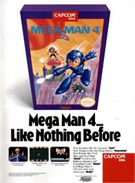Advert for Mega Man 4 on the Nintendo Game Boy.