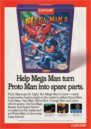 Advert for Mega Man 5 on the Nintendo Game Boy.