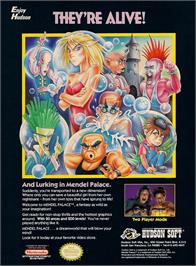 Advert for Mendel Palace on the Nintendo NES.