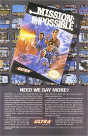 Advert for Mission Impossible on the Microsoft DOS.