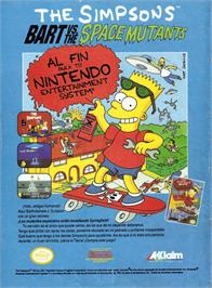 Advert for Simpsons: Bart vs. the Space Mutants on the Amstrad CPC.