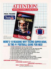 Advert for Tecmo Super Bowl on the Nintendo NES.
