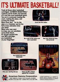 Advert for Ultimate Basketball on the Nintendo NES.