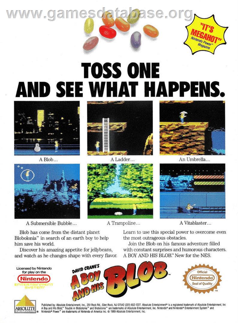 A Boy and his Blob: Trouble on Blobolonia - Nintendo NES - Artwork - Advert