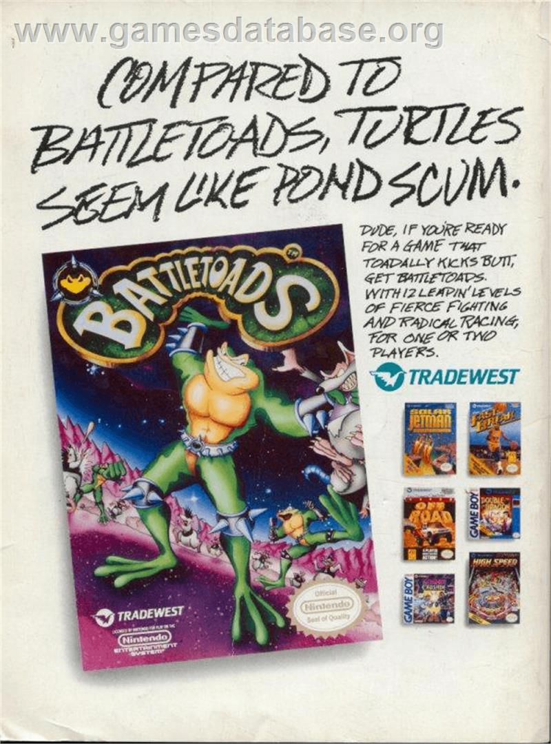 Battle Toads - Nintendo NES - Artwork - Advert