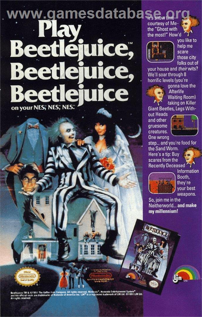 Beetlejuice - Nintendo NES - Artwork - Advert