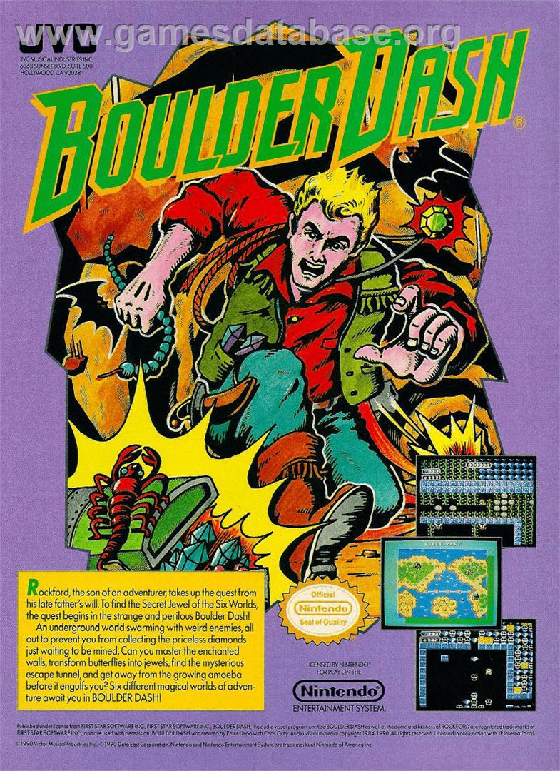 Boulder Dash - Nintendo NES - Artwork - Advert