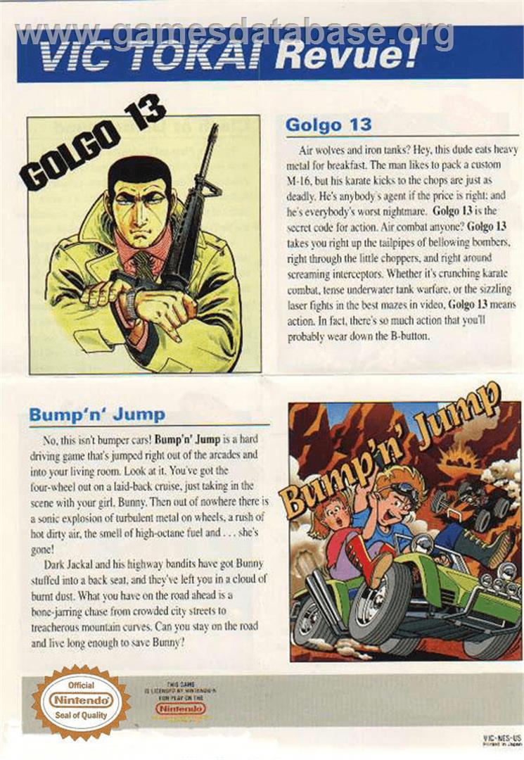 Bump 'n' Jump - Nintendo NES - Artwork - Advert