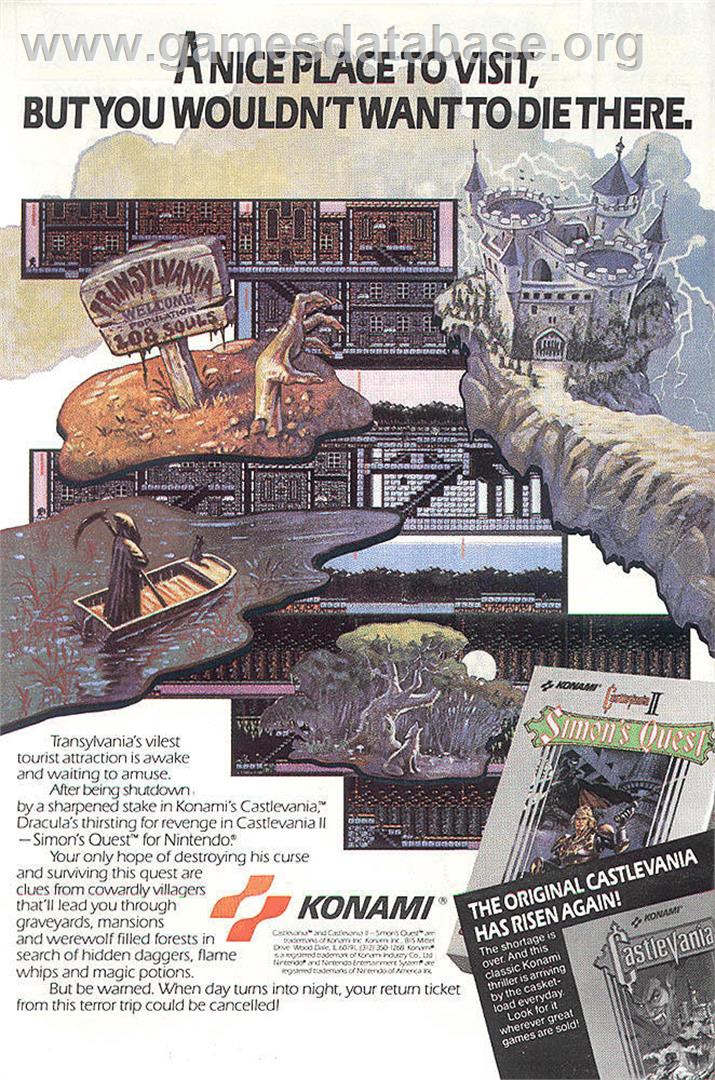 Castlevania 2: Simon's Quest - Nintendo NES - Artwork - Advert