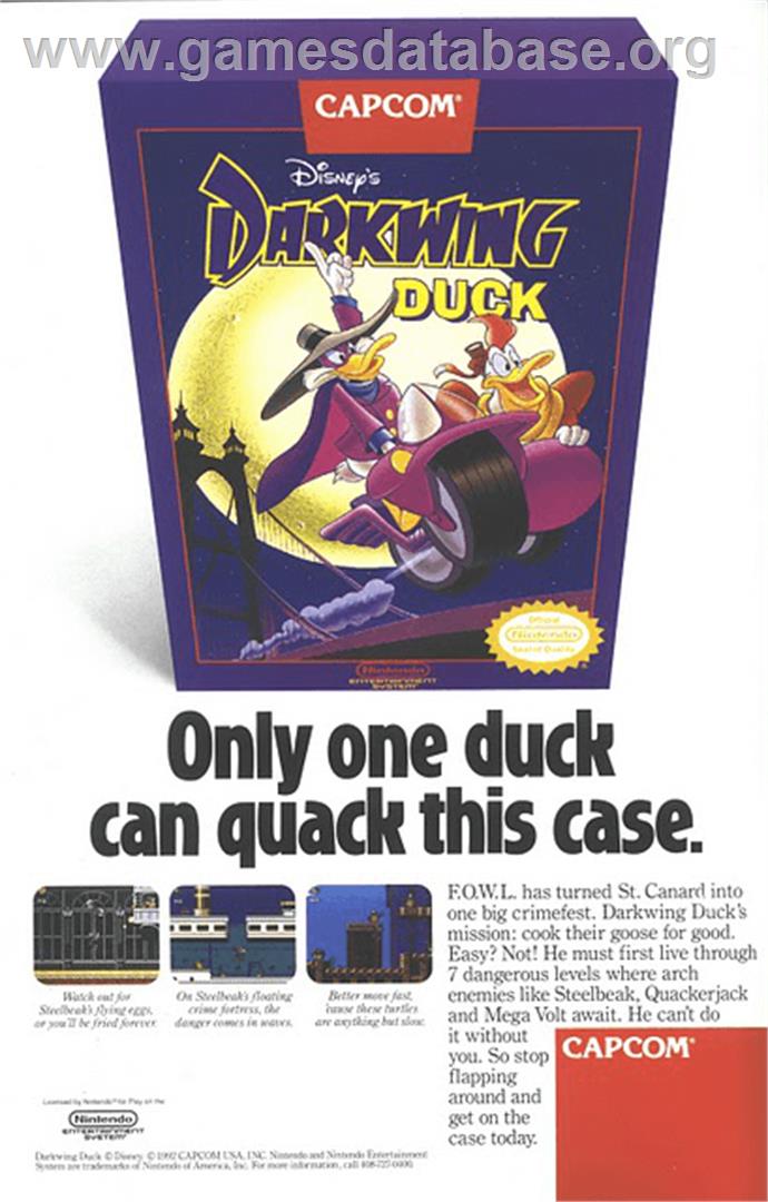 Darkwing Duck - Nintendo NES - Artwork - Advert