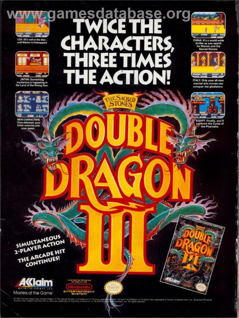 Double Dragon 3 - The Rosetta Stone - Nintendo NES - Artwork - Advert