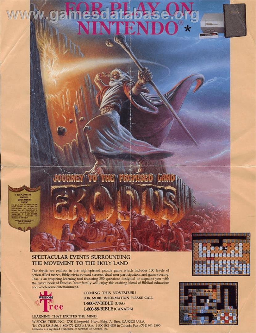 Exodus: Journey to the Promised Land - Nintendo Game Boy - Artwork - Advert