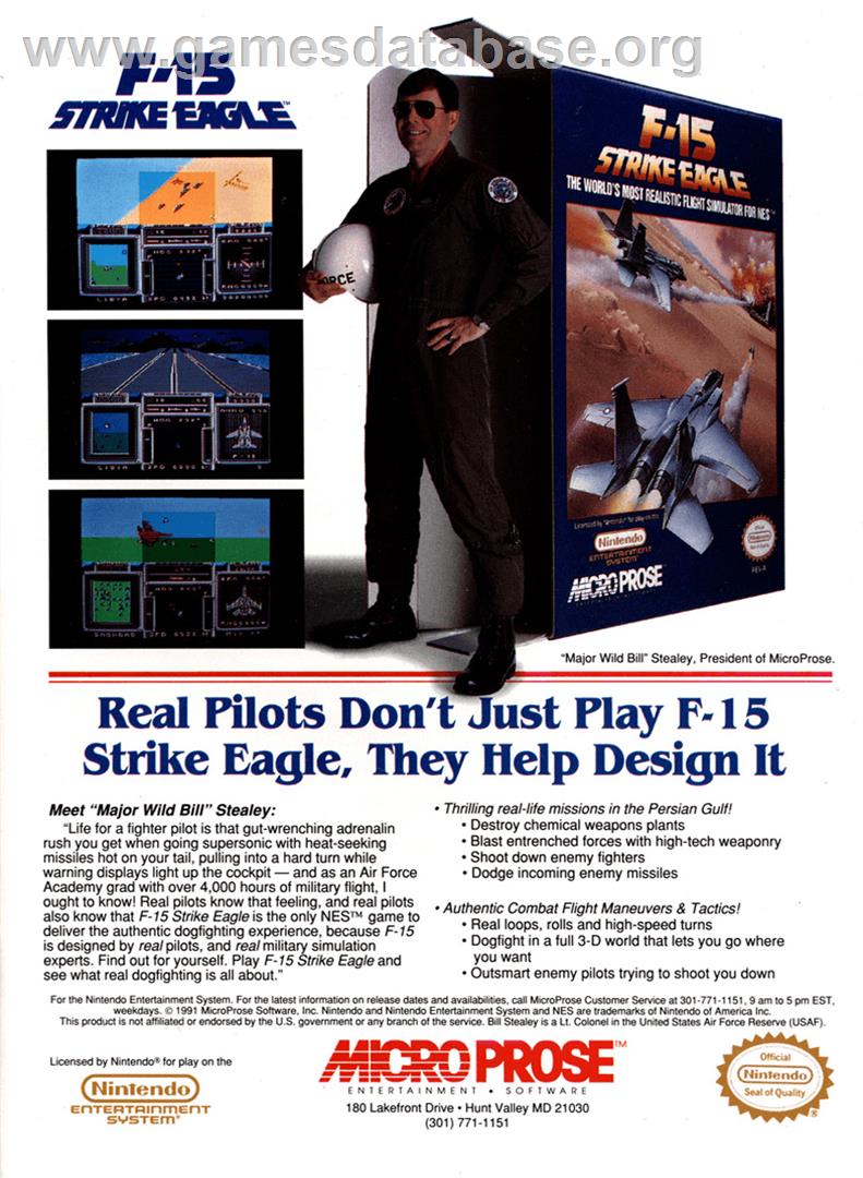 F-15 Strike Eagle - Nintendo NES - Artwork - Advert