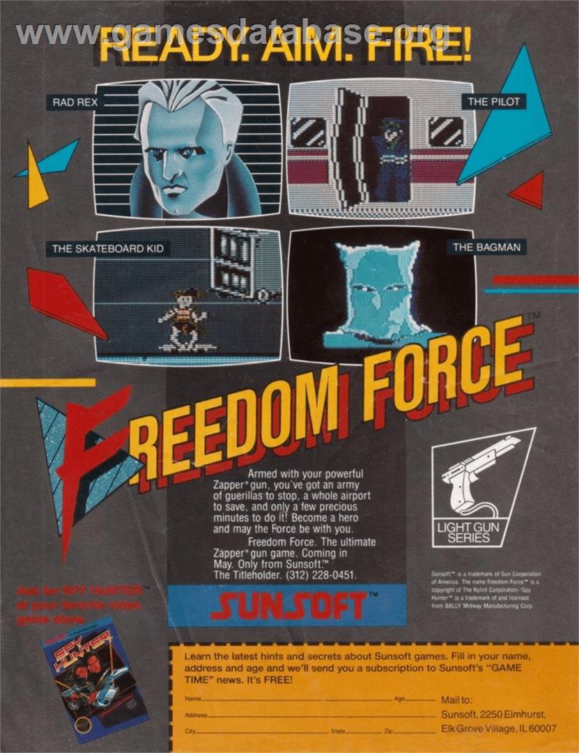 Freedom Force - Nintendo NES - Artwork - Advert