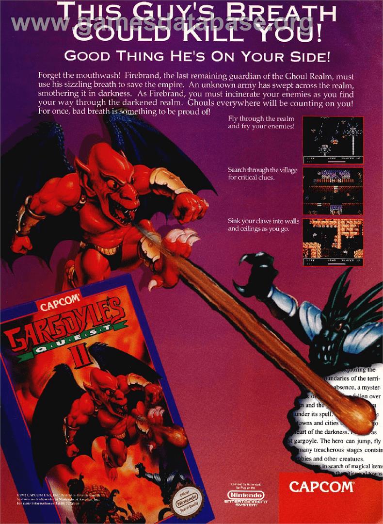 Gargoyle's Quest II: The Demon Darkness - Nintendo NES - Artwork - Advert