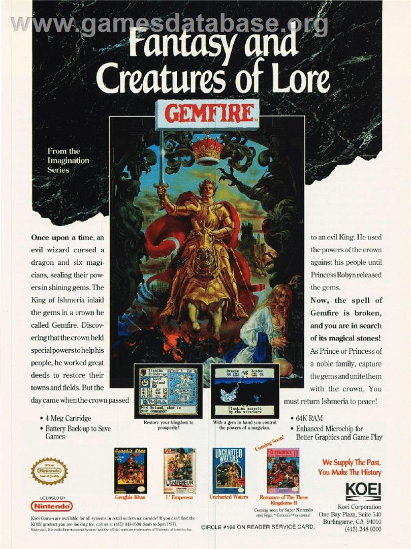 Gemfire - Microsoft DOS - Artwork - Advert
