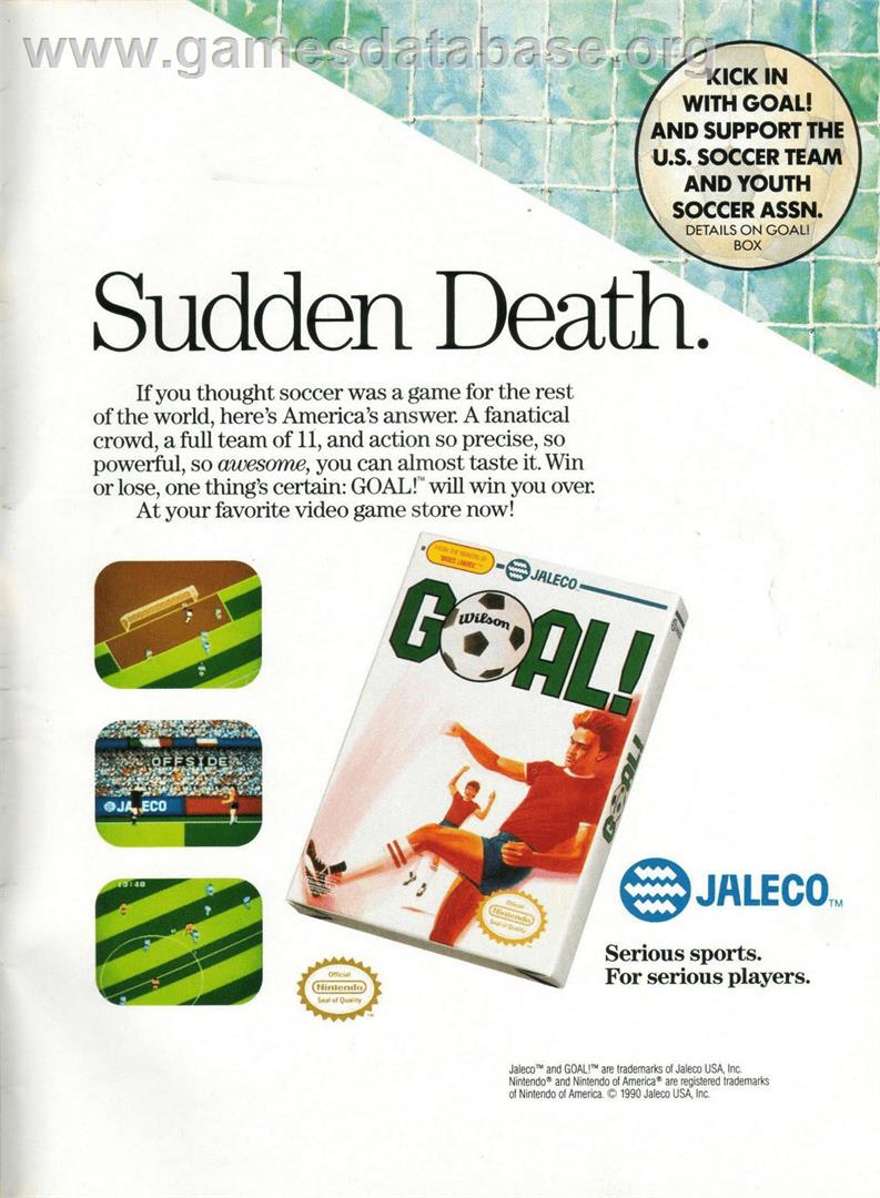Goal - Commodore Amiga - Artwork - Advert