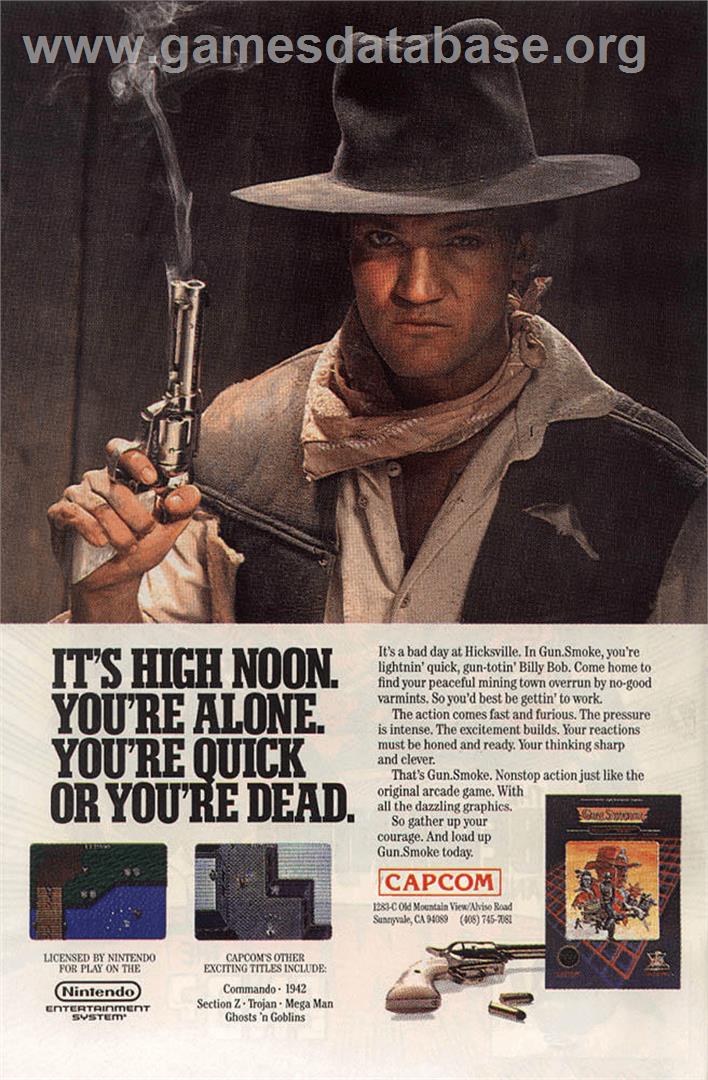 Gun.Smoke - Nintendo NES - Artwork - Advert