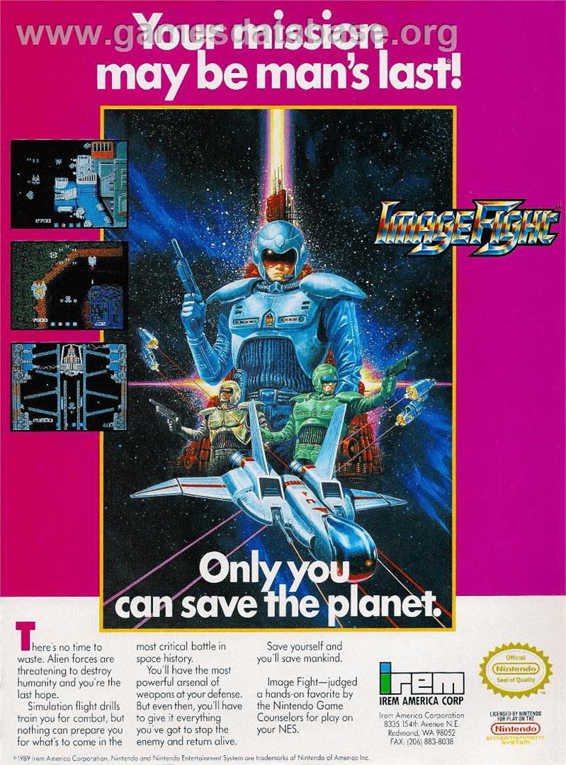 Image Fight - Nintendo NES - Artwork - Advert
