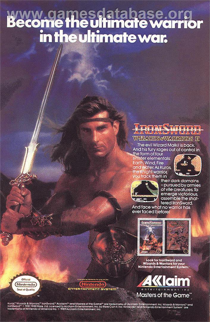 Ironsword: Wizards & Warriors 2 - Nintendo NES - Artwork - Advert