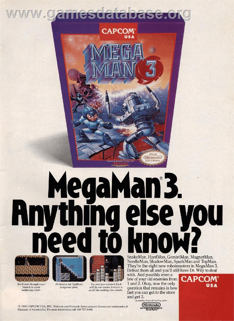 Mega Man III - Nintendo NES - Artwork - Advert