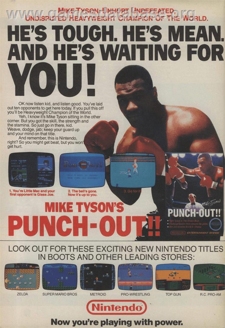 Mike Tyson's Punch-Out!! - Nintendo Arcade Systems - Artwork - Advert
