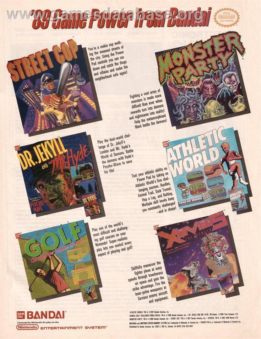 Monster Party - Nintendo NES - Artwork - Advert
