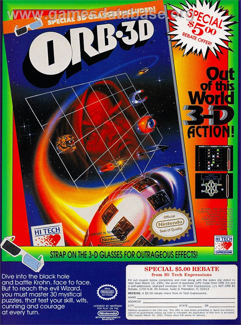 Orb-3D - Nintendo NES - Artwork - Advert