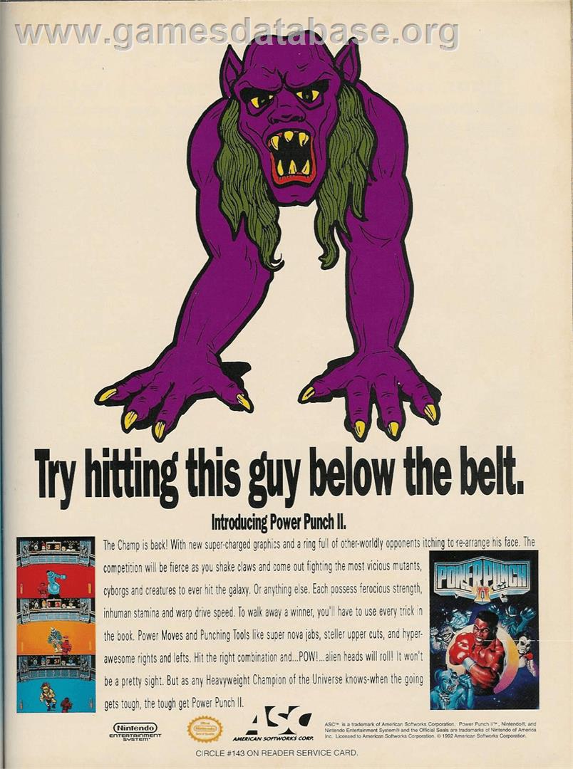 Power Punch 2 - Nintendo NES - Artwork - Advert