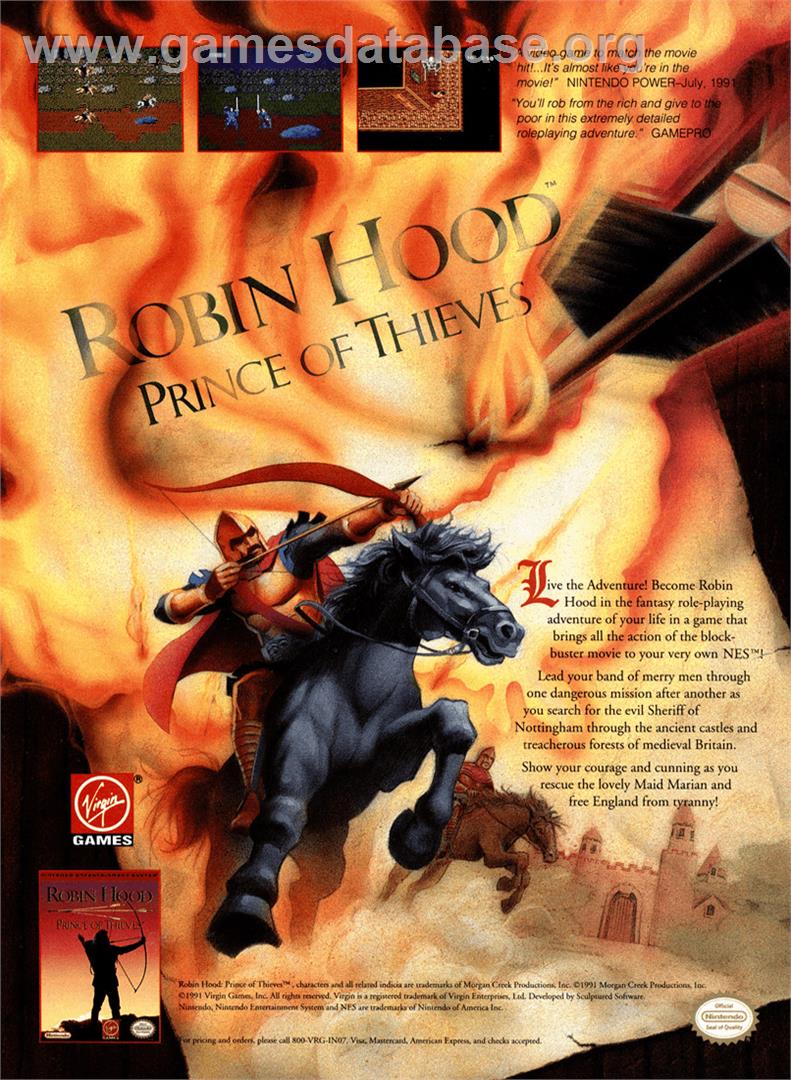 Robin Hood: Prince of Thieves - Nintendo NES - Artwork - Advert