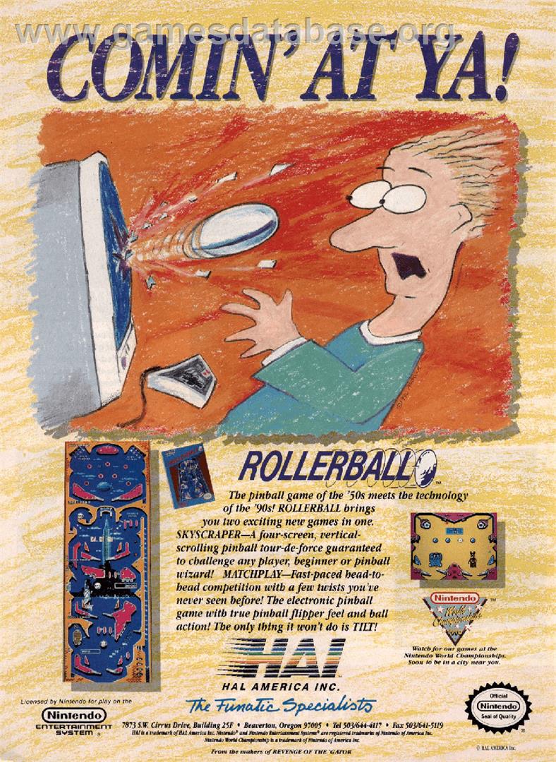 Roller Ball - Nintendo NES - Artwork - Advert