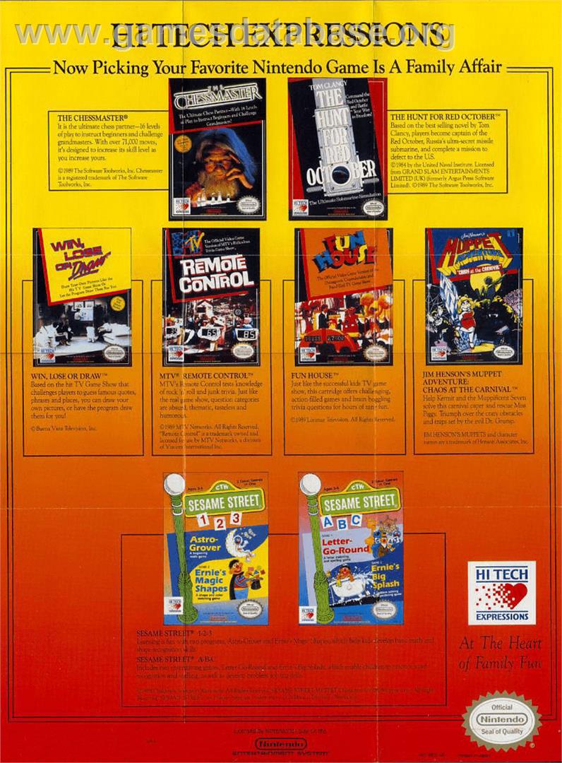 Sesame Street 1 2 3 - Nintendo NES - Artwork - Advert