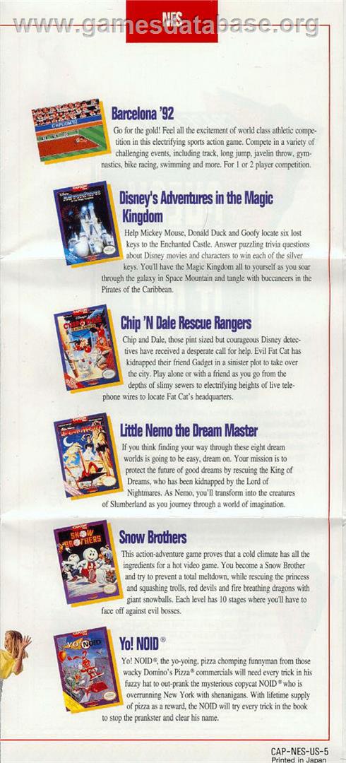 Snow Bros. Nick & Tom - Nintendo NES - Artwork - Advert