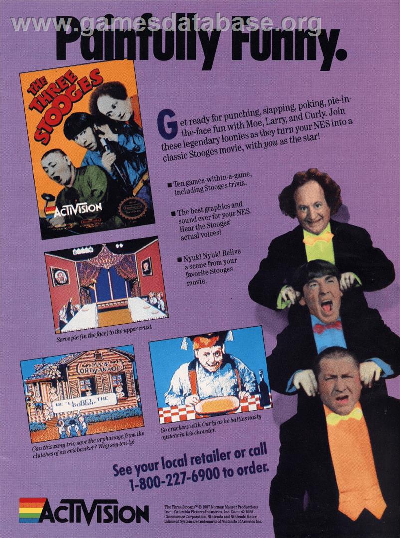 Three Stooges - Nintendo NES - Artwork - Advert