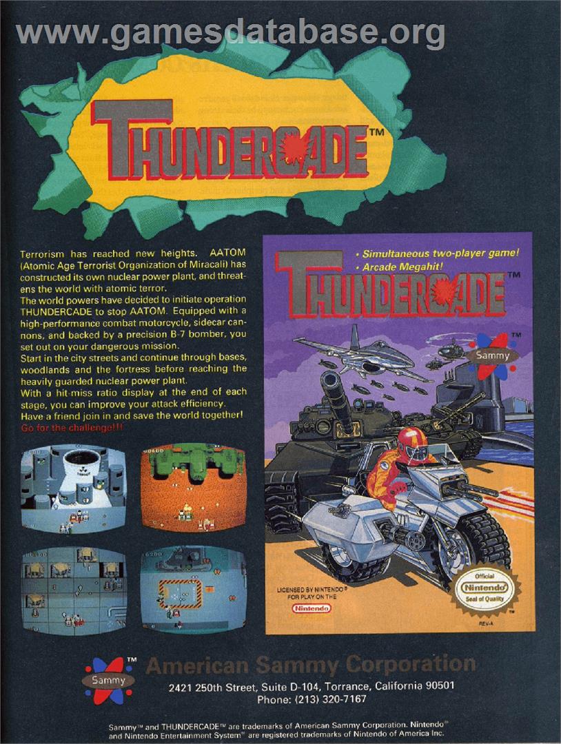 Thundercade / Twin Formation - Nintendo NES - Artwork - Advert