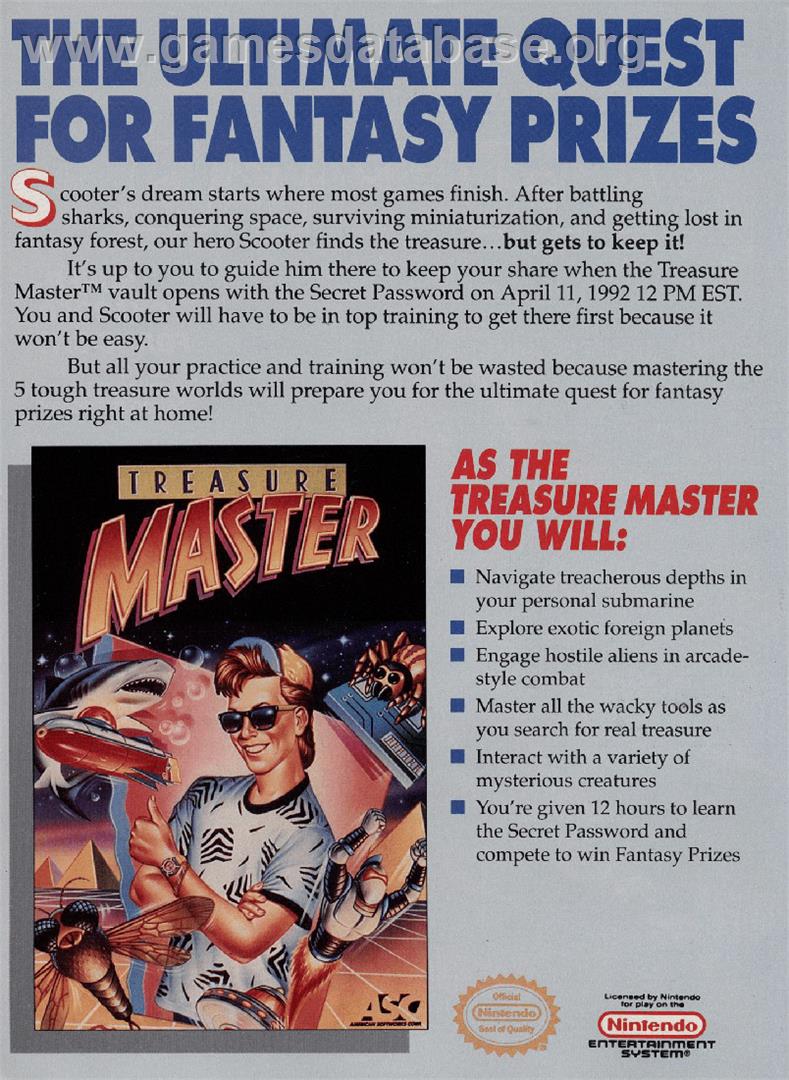 Treasure Master - Nintendo NES - Artwork - Advert