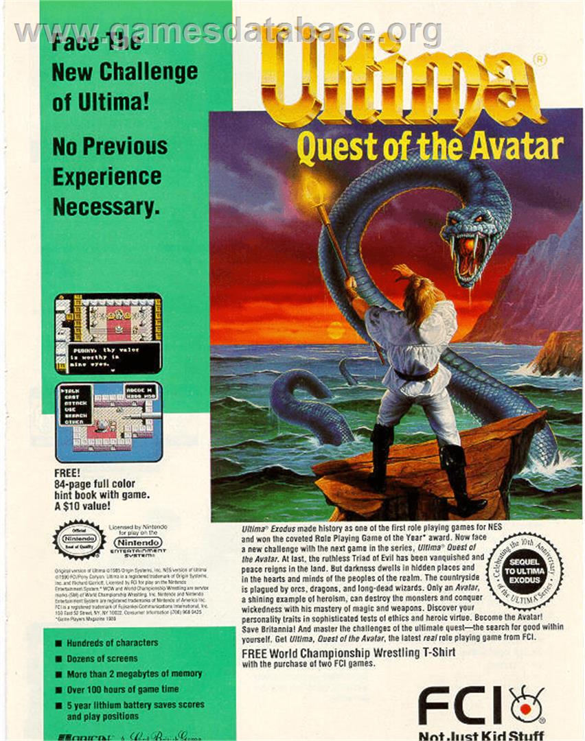 Ultima IV: Quest of the Avatar - MSX 2 - Artwork - Advert
