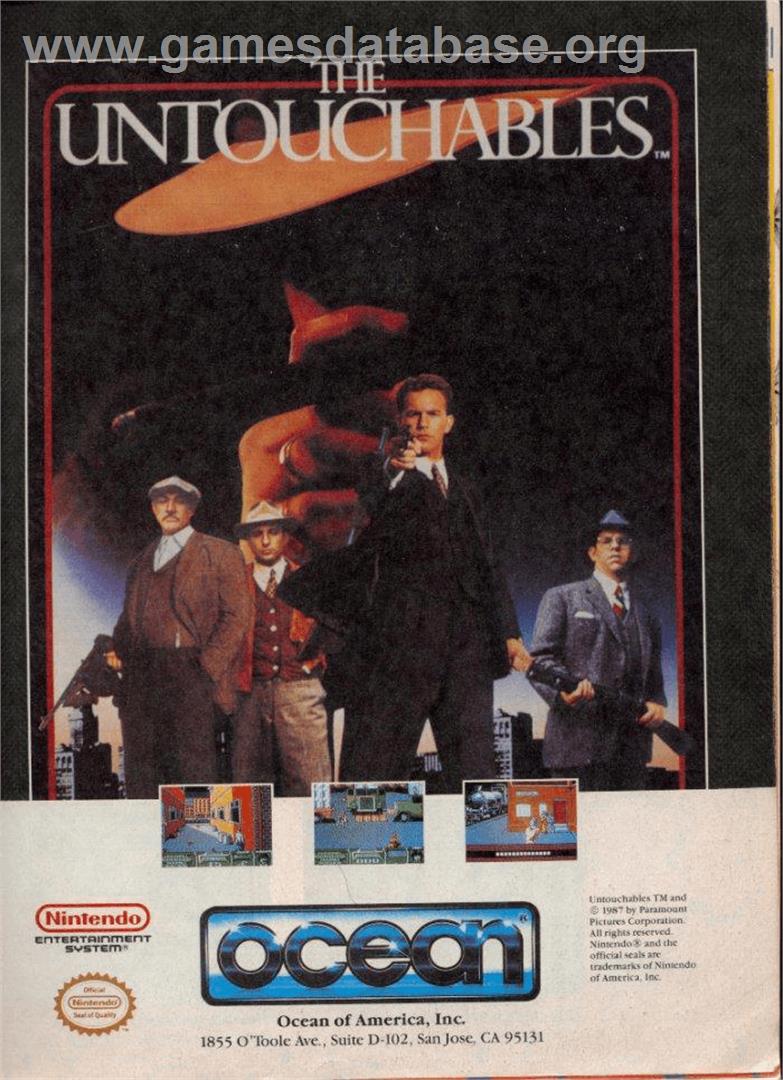 Untouchables - Nintendo NES - Artwork - Advert