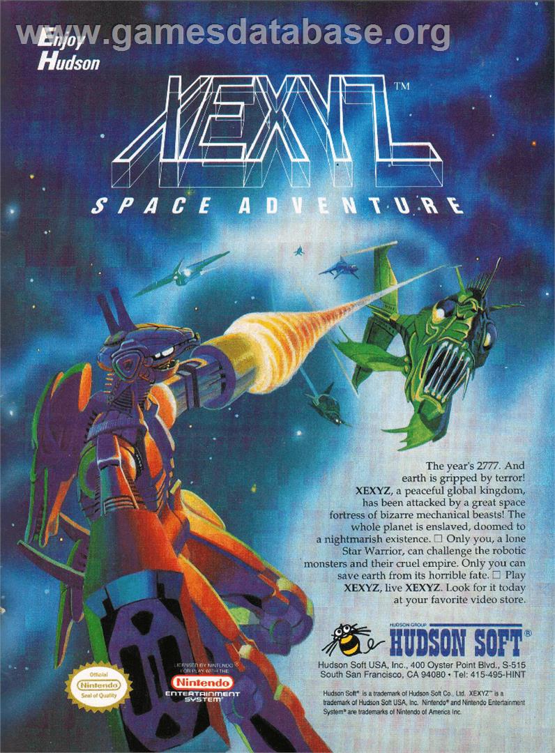 Xexyz - Nintendo NES - Artwork - Advert