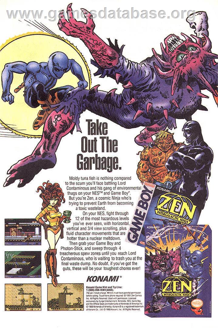 Zen: Intergalactic Ninja - Nintendo NES - Artwork - Advert