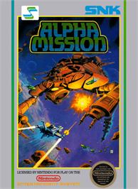 Box cover for Alpha Mission on the Nintendo NES.