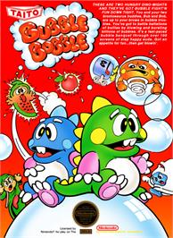 Box cover for Bubble Bobble on the Nintendo NES.