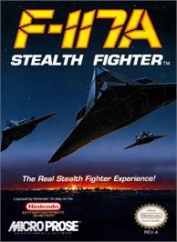 Box cover for F-117A Stealth Fighter on the Nintendo NES.