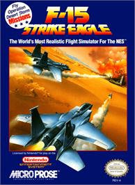 Box cover for F-15 Strike Eagle on the Nintendo NES.